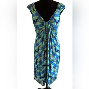 Maggy London Blue and Green Dress size 14